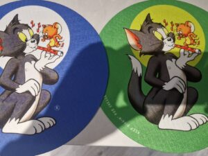 Tom n Jerry green pair of slipmats