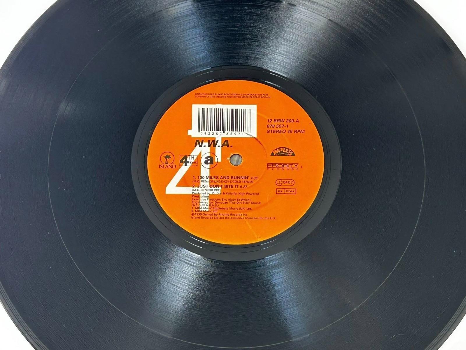 N.W.A 100 Miles And Runnin' - Just Don't Bite It UK 4-track EP 12" HIP HOP