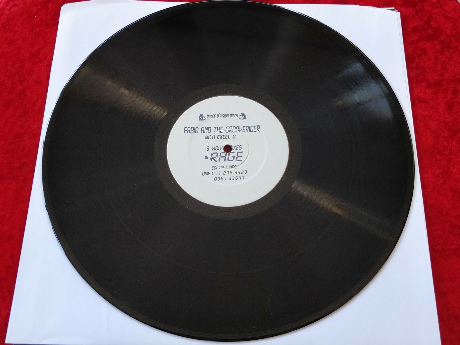 FABIO & GROOVERIDER WITH EXCEL D Rage UK 3-track w/l promo 12" Dance Div NM