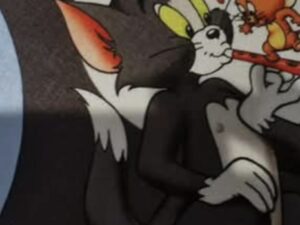 Tom n Jerry black / white background 1 pair